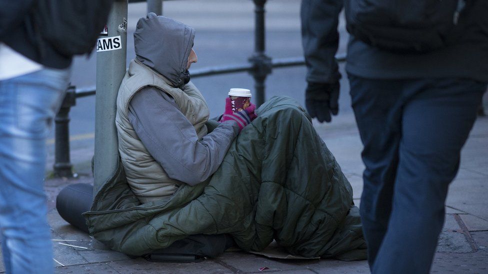 Homeless man in Manchester