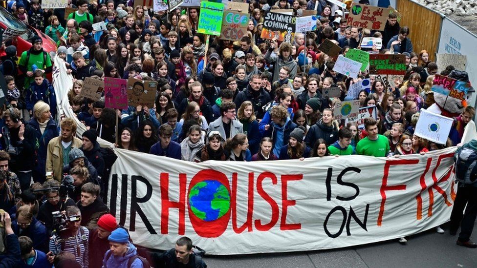 Greta Thunberg attends a rally for climate action in Berlin in March 2019