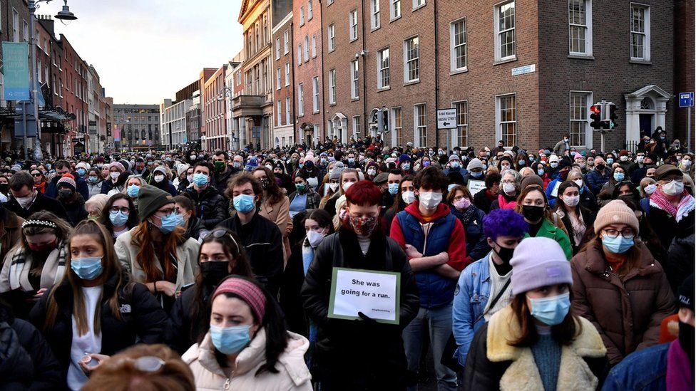 The streets around Government Buildings in Dublin were thronged during the vigil