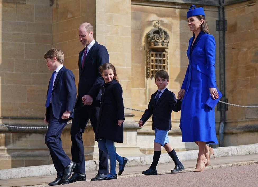 The Prince and Princess of Wales with their three children