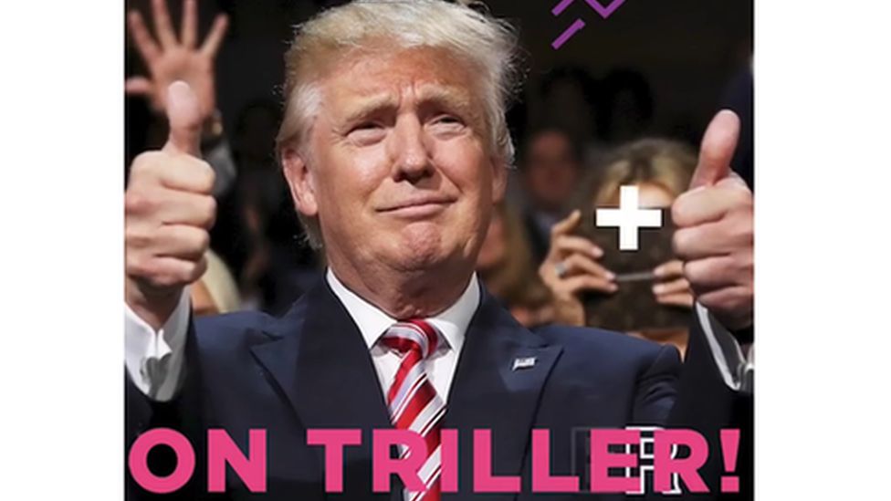 Screengrab from Trump Triller video