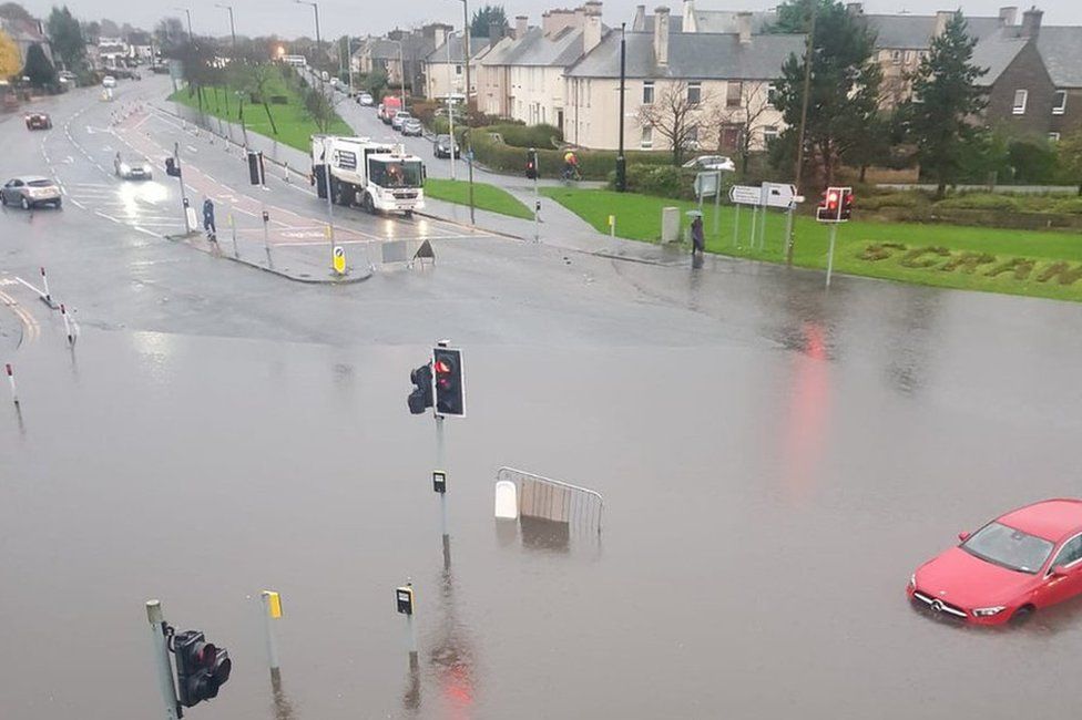 This is the view from the red footbridge at the junction of Ferry Road and W.Granton Access in Edinburgh