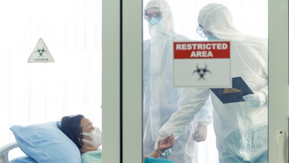 Patient being treated in isolation