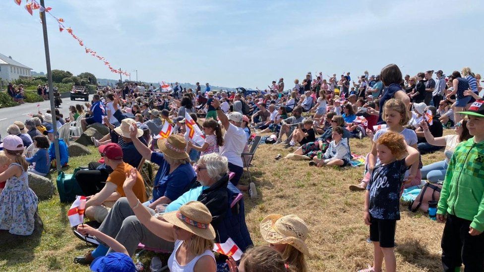 Guernsey islanders celebrating Liberation Day