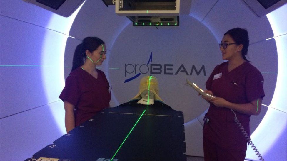 Proton beam therapy equipment at The Christie