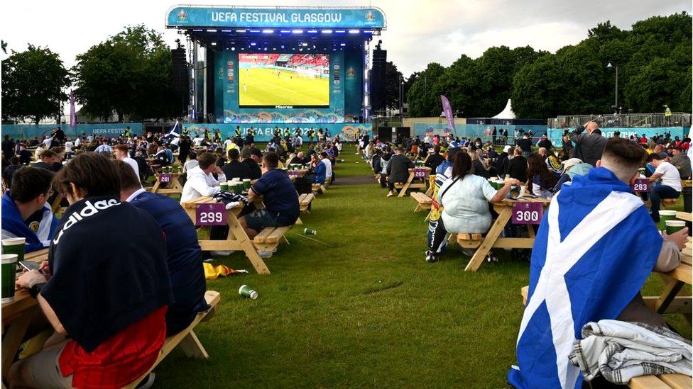 Covid More than 100 cases linked to Glasgow's Euro fan zone BBC News