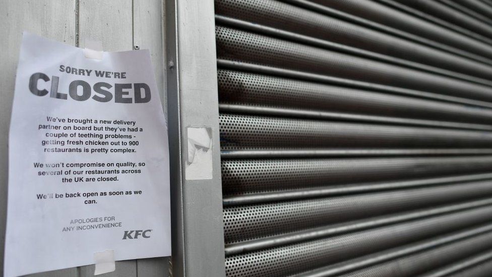 KFC shuttered and with notice on close
