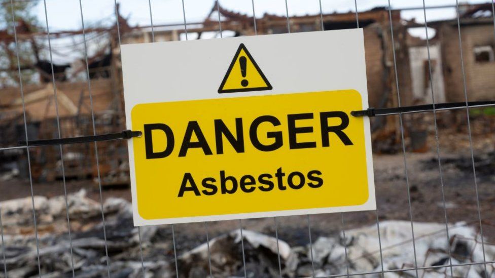 Danger Asbestos sign in Suffolk
