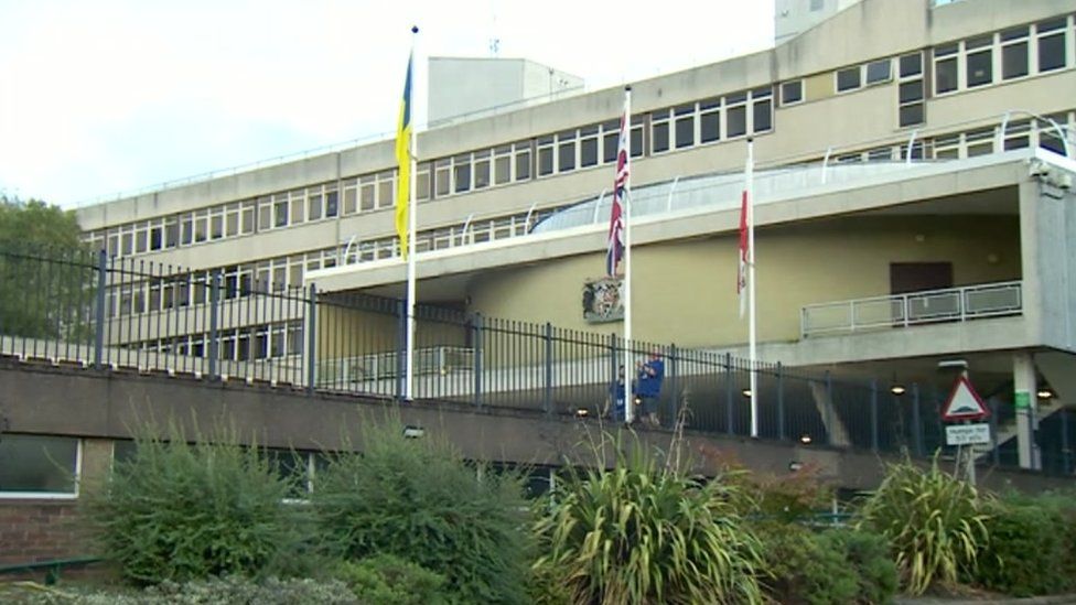 Flags lowered outside Leicestershire County Hall