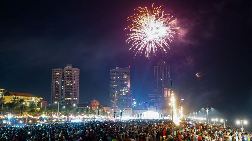 New Year's Eve celebrations at the former protest site