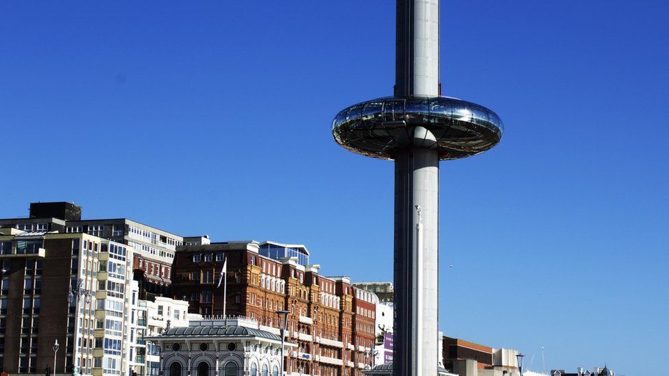 The i360 tower in Brighton