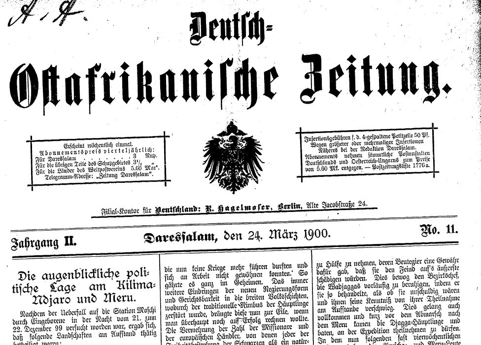 Image of a German newspaper from 1900