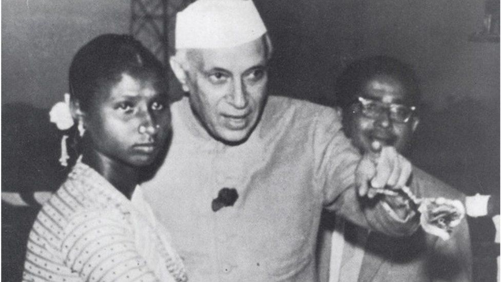 Budhini Manjhiyain and Jawaharlal Nehru