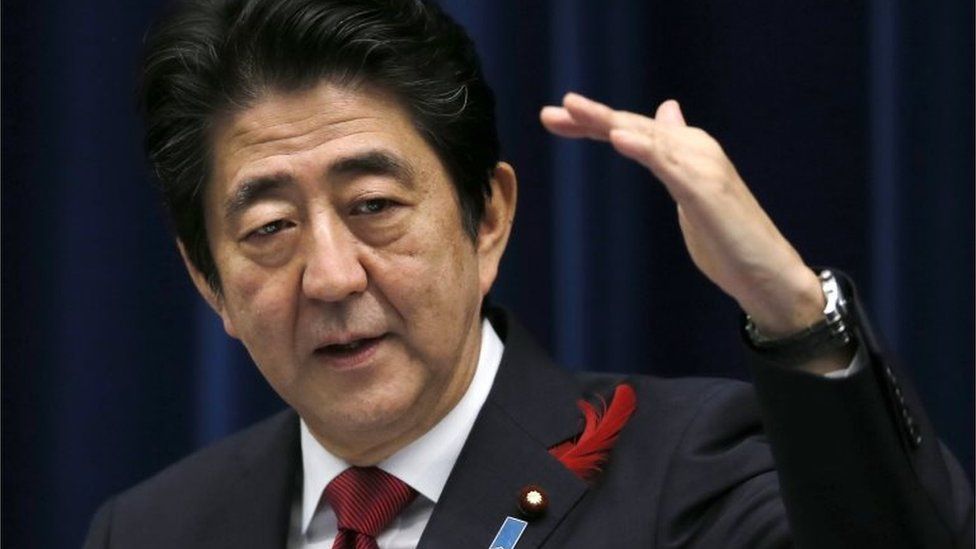 Japan"s Prime Minister Shinzo Abe speaks about the agreement on the Trans-Pacific Partnership trade deal at Abe's official residence in Tokyo, Tuesday, Oct. 6, 2015.