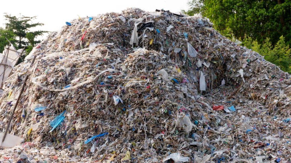 Mound of plastic waste