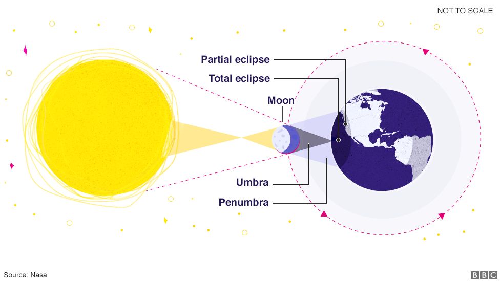 Infographic of partial eclipse