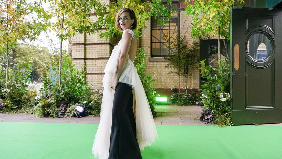 Emma Watson arrives for the first Earthshot Prize awards ceremony at Alexandra Palace in London. Picture date: Sunday October 17, 2021.