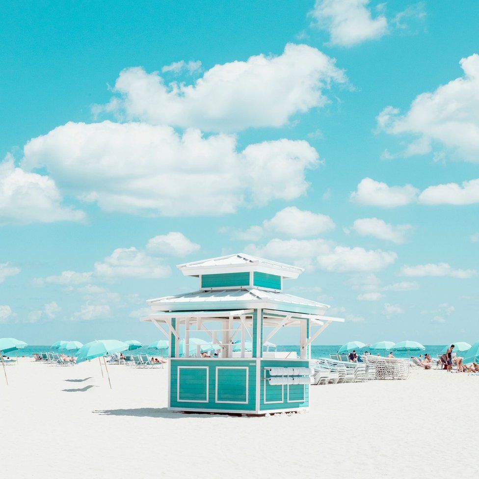 Cabana rental structures on Miami Beach