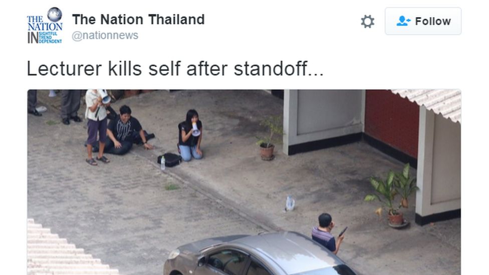 Anger over Thai broadcast of suicide threat - BBC News