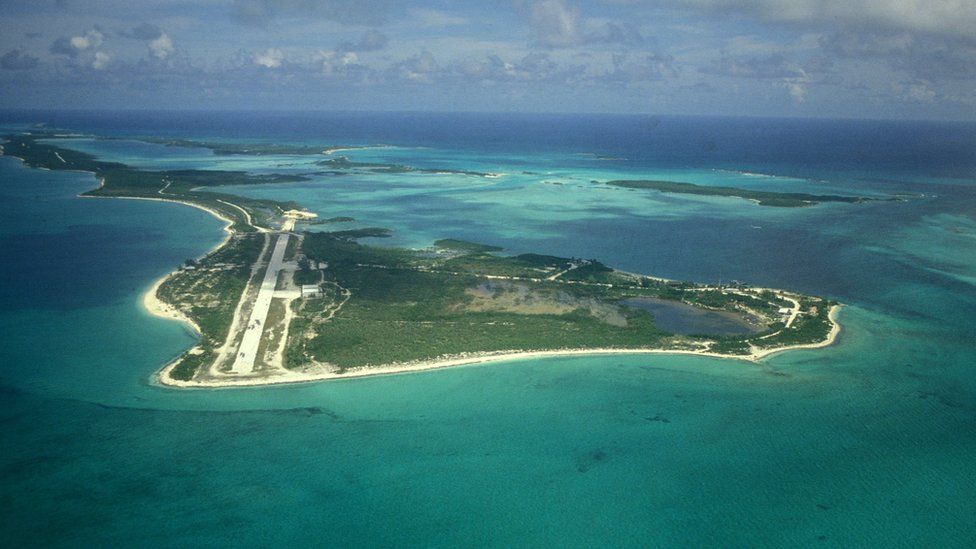 The island of Carlos Lehder in the Bahamas, with a private landing strip in 1988