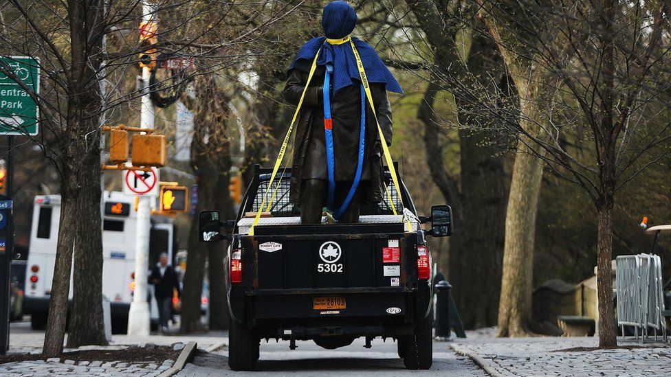 New York James Marion Sims statue removed from Central Park BBC News