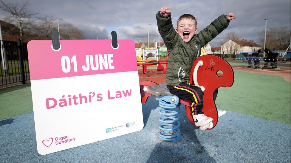 Dáithí Mac Gabhann celebrates connected  a play   parkland  spot   with a motion   that reads 01 June Dáithí's Law