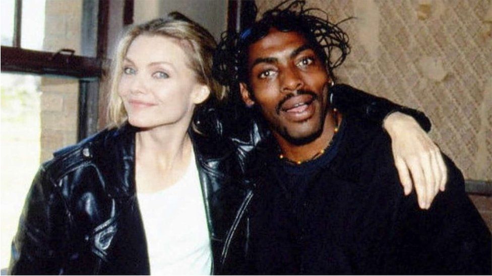 Michelle Pfieffer and Coolio on the set of the Gangsta's Paradise video