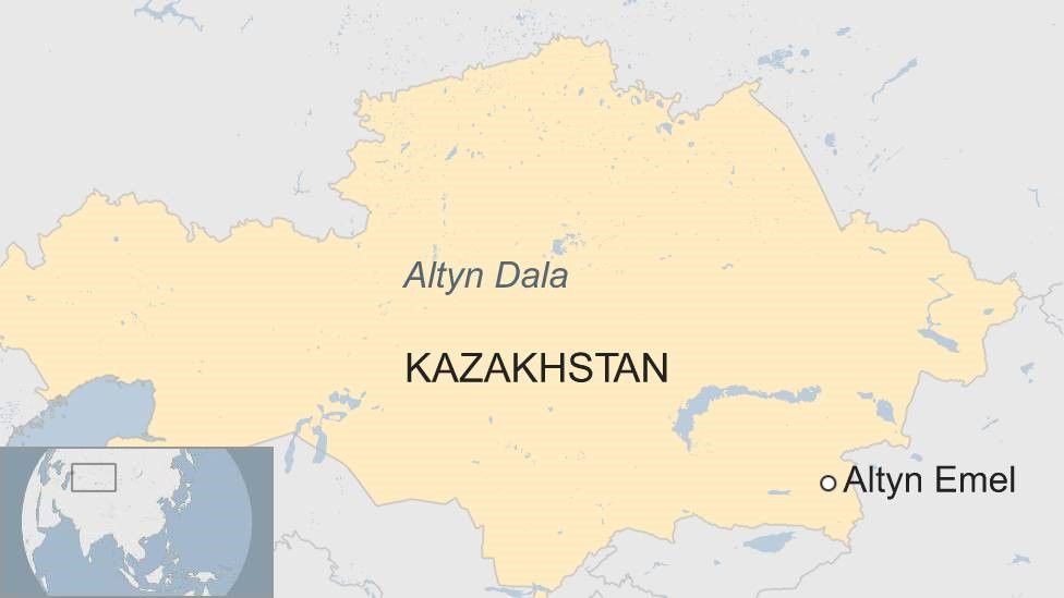 Map of Kazakhstan showing Altyn Dala and Altyn Emel