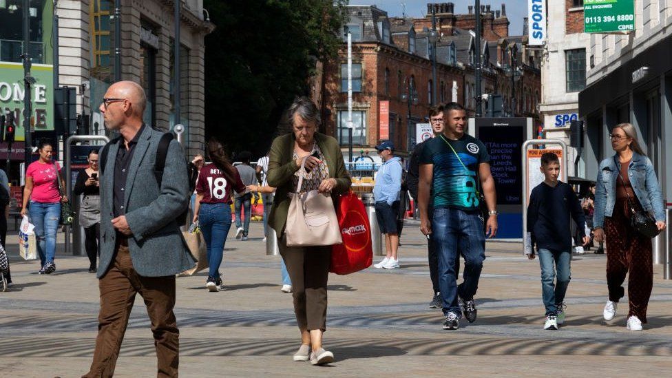 Shoppers in Leeds in September 2021