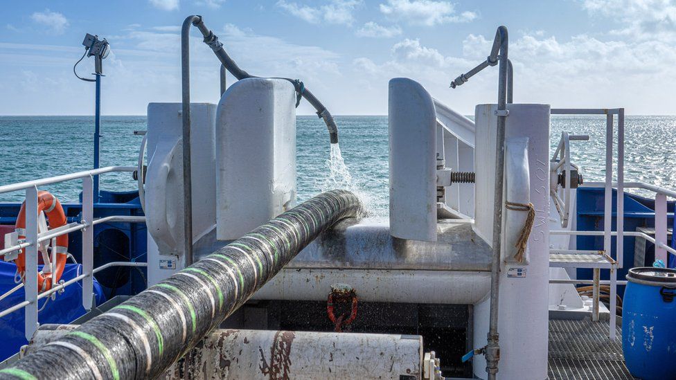 Undersea cable being laid between Guernsey and Jersey