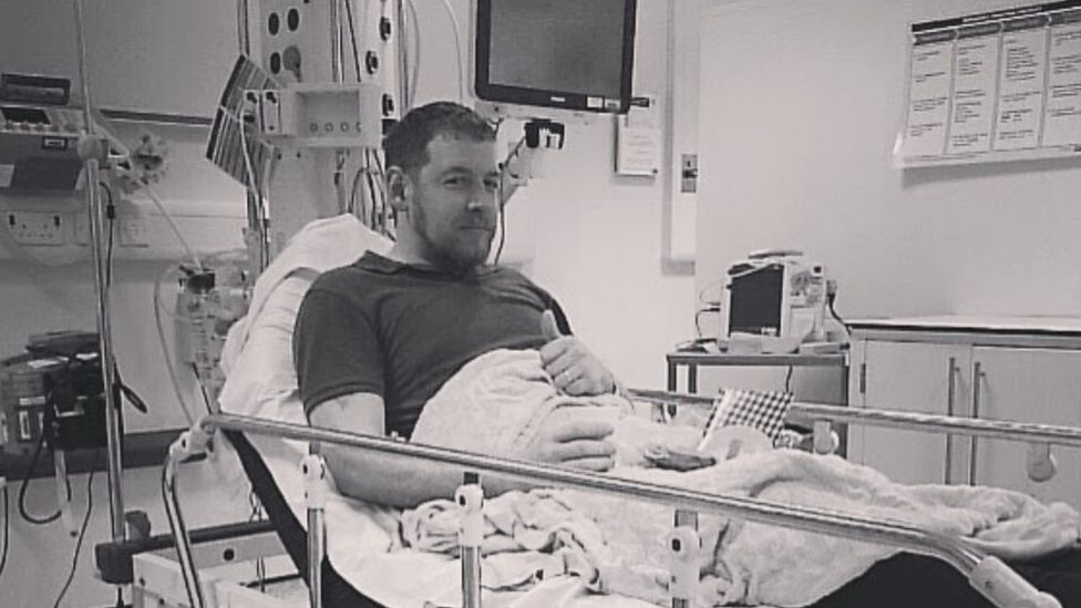 Jamie sat up in hospital