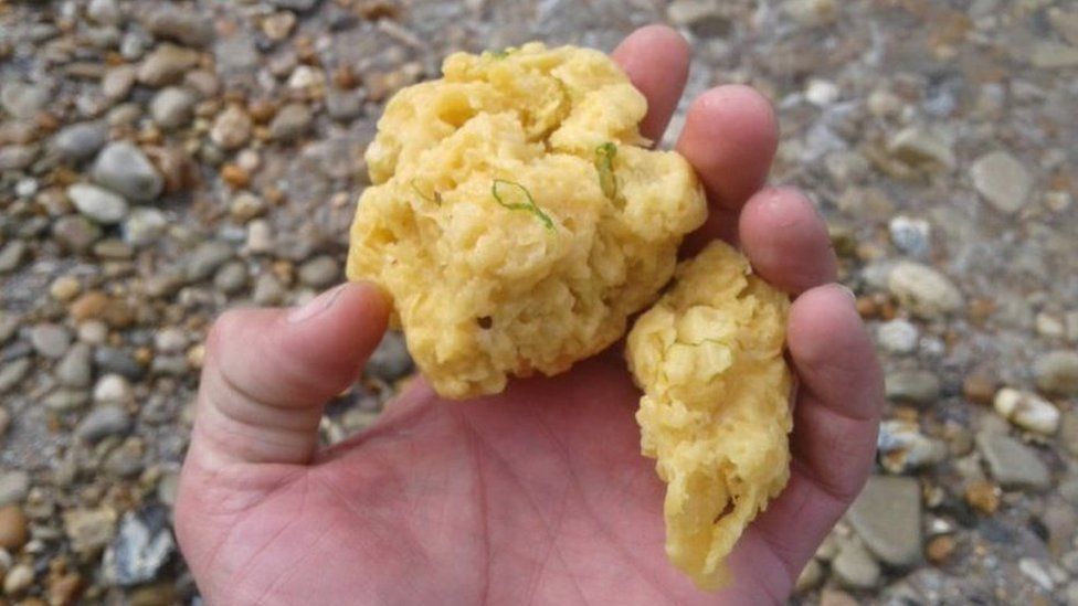 Parafina aparecida en la costa norte de Francia