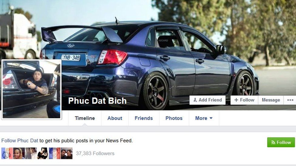 Screenshot of Phuc Dat Bich's Facebook page