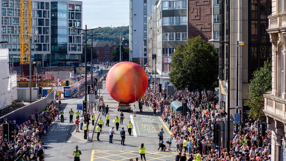The giant peach in Cardiff