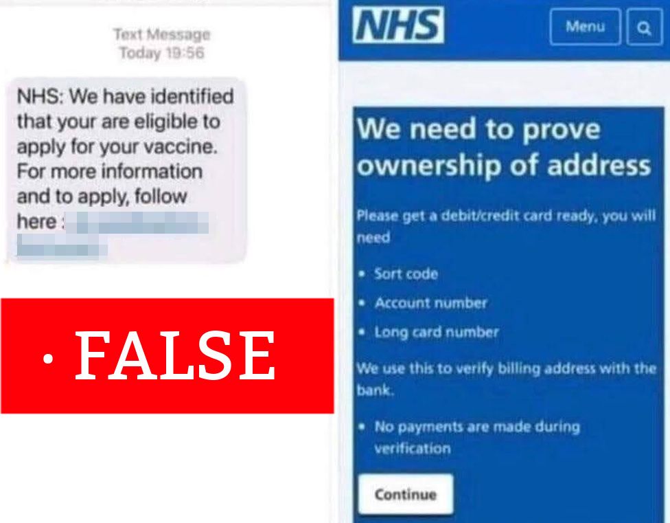 Fake Nhs Vaccine Messages Sent In Banking Fraud Scam Bbc News