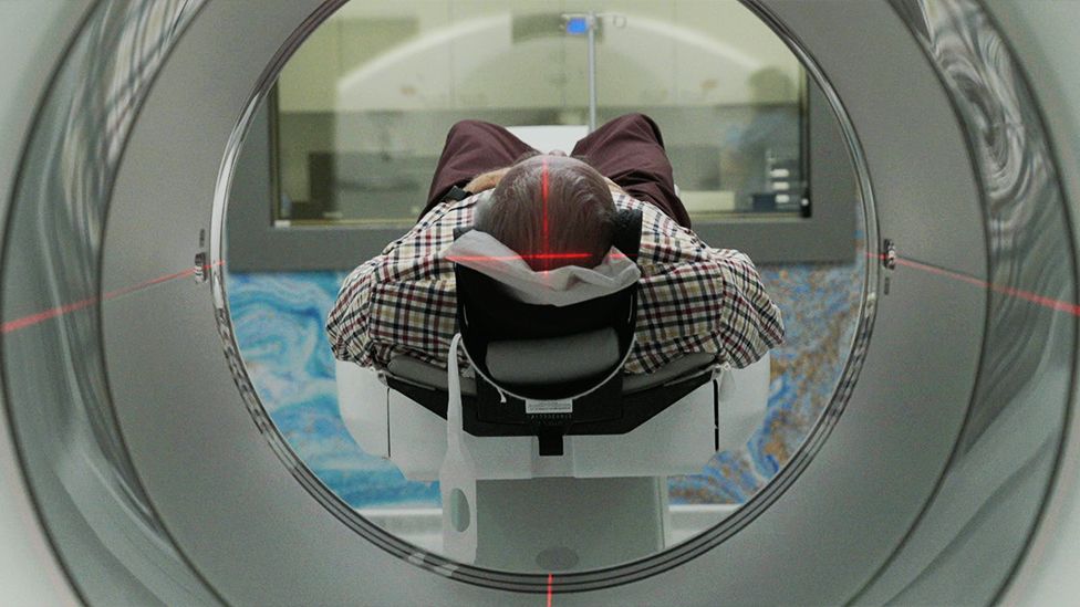 Man having a PET scan