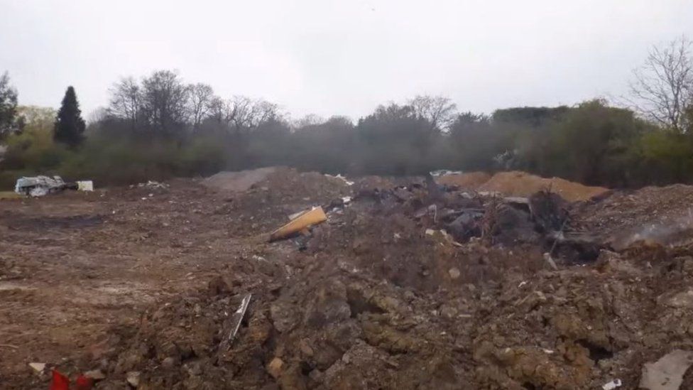 Waste site at Pilgrims Hatch near Brentwood