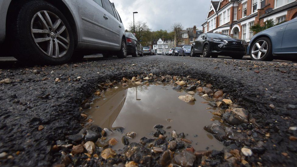 Pothole in North London