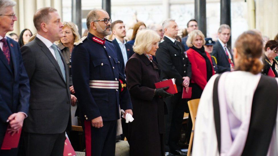 The Queen at the service at Bath Abbey