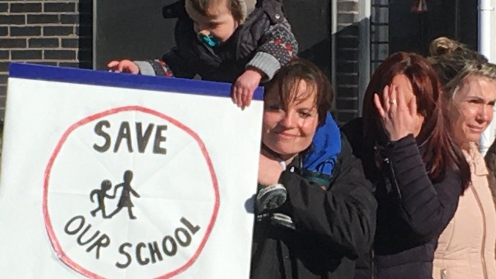 Protest at Flintshire council over education budgets