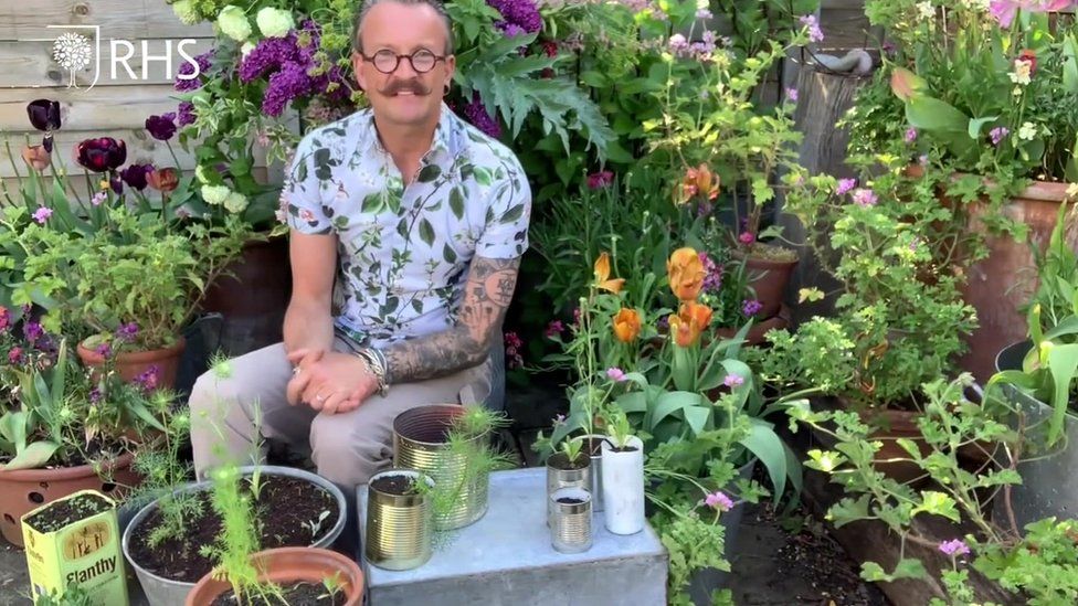 Designer giving tips about garden