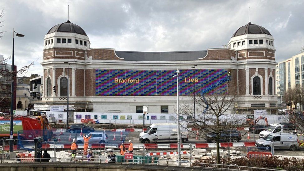 Bradford Live Giant LED screen installed on former Odeon building BBC News