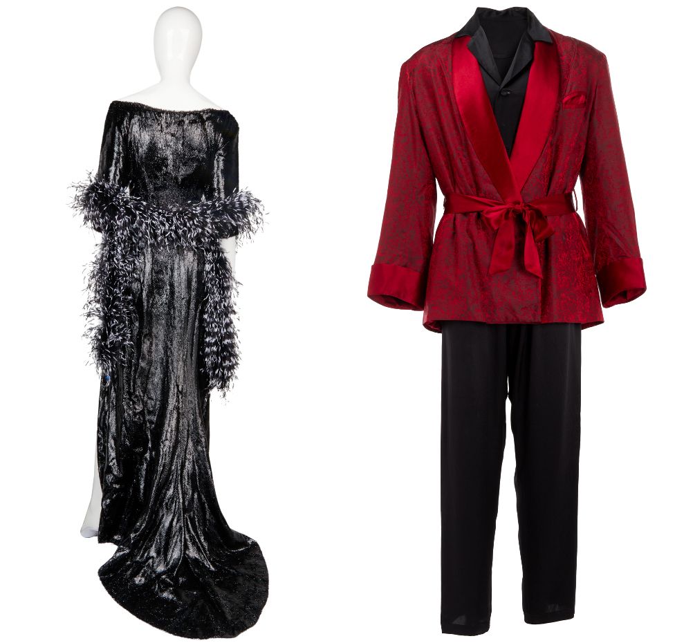 A dress worn be Monroe in The Seven Year Itch and a smoking jacket owned by Hugh Hefner