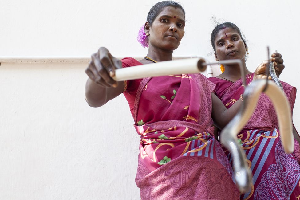 The Indian tribesmen catching giant snakes in Florida 