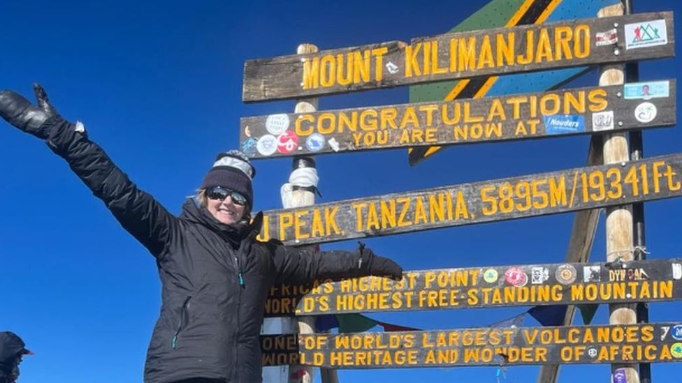Gill Millane at peak of Mount Kilimanjaro