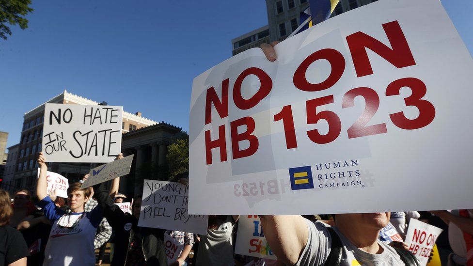 Protesters gathered outside of the state capital