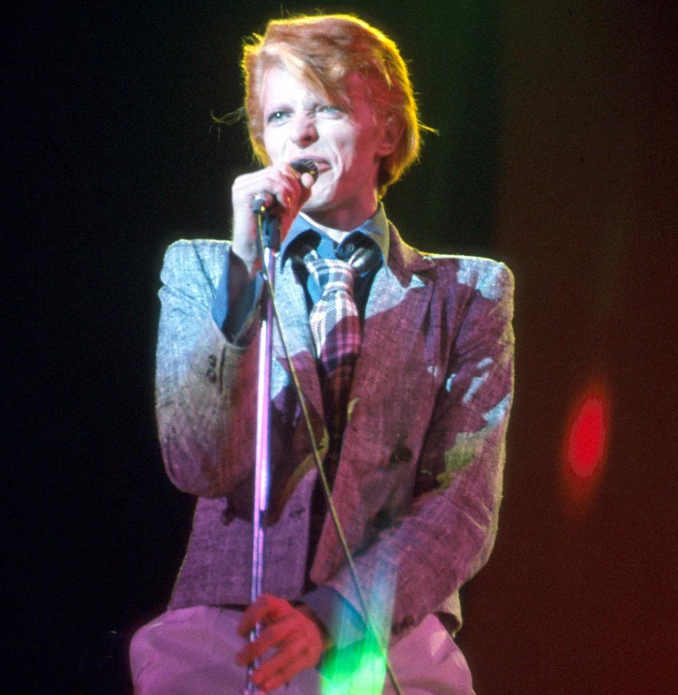 Bowie performing in 1976