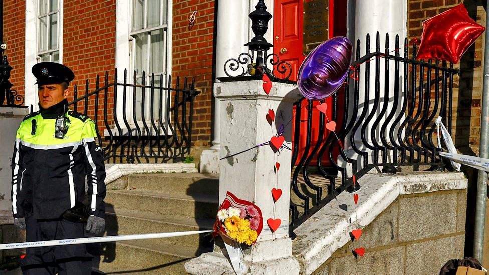 Balloons and flowers left at scene of knife attack in Dublin