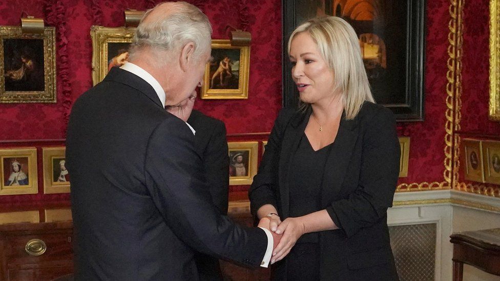 King Charles and Michelle O'Neill