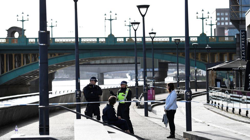 Police cordon at Blackfriars Bridge